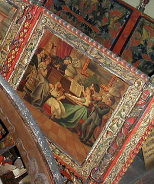 scène de genre peinte sur une charrette peinte du musée pitré